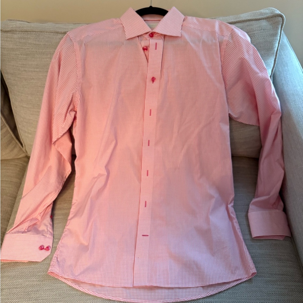 Eton Pink Gingham Dress Shirt